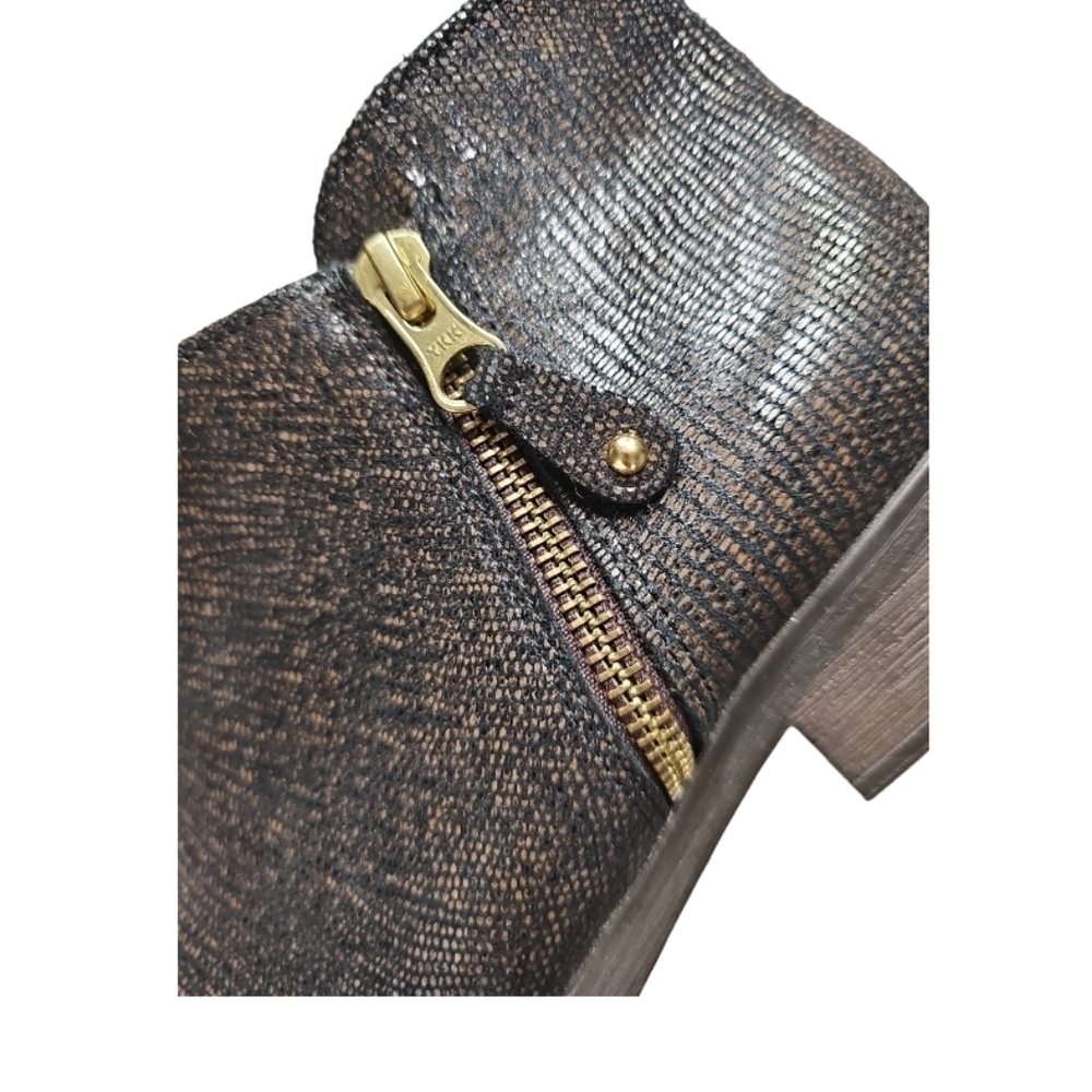 Eric Michael London Chocolate  Lizard Leather Booties Size EU 38 US 8 - Picture 5 of 5